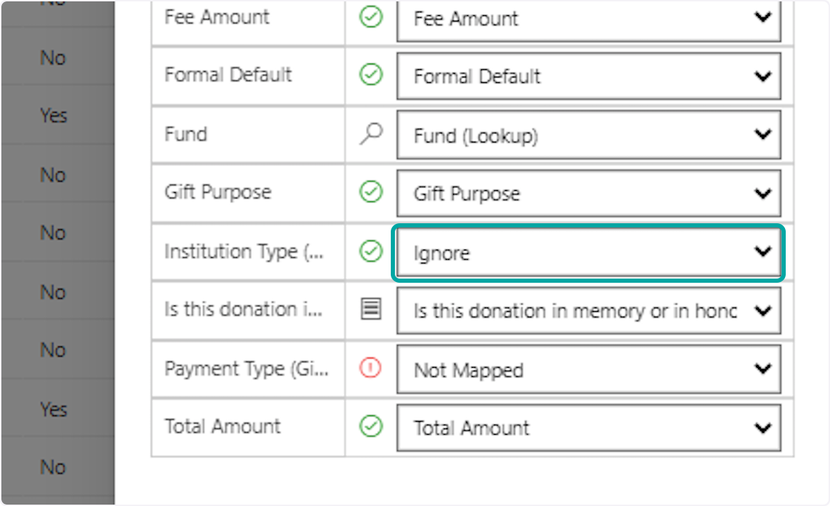 If there are columns in your spreadsheet that you do not wish to map, you can simply select "Ignore" from the drop down list. 